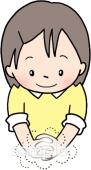 保育園・保育所向け手を洗う無料イラストお試しフリー素材(カット)