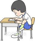 保育園・保育所向け姿勢を正しく タブレット無料イラストお試しフリー素材(カット)