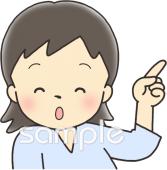 保育園・保育所向け女性 指差す無料イラストお試しフリー素材(カット)