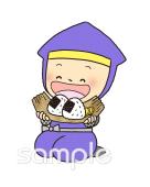 保育園・保育所向けお弁当 おむすび無料イラストお試しフリー素材(カット)