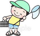 保健室向け虫とり 子供無料イラストお試しフリー素材(カット)