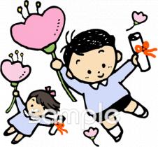 保健室向け子ども 巣立ち無料イラストお試しフリー素材(カット)