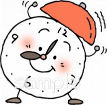 保健室向け目覚まし時計無料イラストお試しフリー素材(カット)