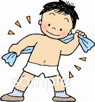 保健室向けこども 乾布摩擦無料イラストお試しフリー素材(カット)