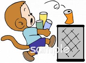 保健室向け空き缶拾い無料イラストお試しフリー素材(カット)