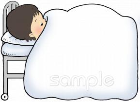 保健室向けベッド 安静 休む無料イラストお試しフリー素材(カット)