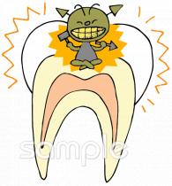 保健室向け虫歯無料イラストお試しフリー素材(カット)