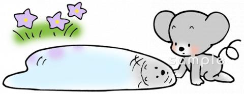 保健室向け水たまり無料イラストお試しフリー素材(カット)