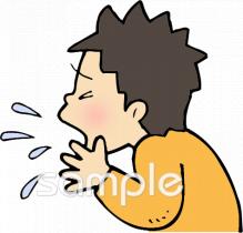 保健室向けくしゃみ 咳無料イラストお試しフリー素材(カット)