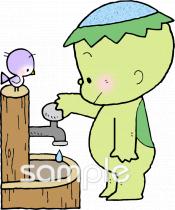 保健室向け節水 水飲み場無料イラストお試しフリー素材(カット)