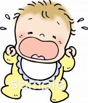 保健室向け赤ちゃん 泣いている無料イラストお試しフリー素材(カット)