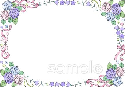 保健室向けあじさい メッセージカード無料イラストお試しフリー素材(カット)