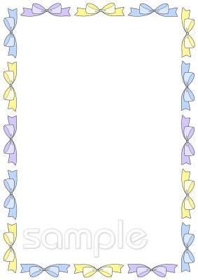 保健室向けフォトフレーム リボン無料イラストお試しフリー素材(カット)