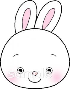 保健室向けうさぎ お面無料イラストお試しフリー素材(カット)