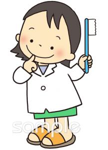 保健室向け先生 ハミガキ無料イラストお試しフリー素材(カット)