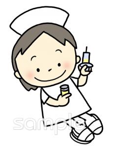 保健室向け看護師 注射無料イラストお試しフリー素材(カット)
