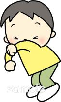 保健室向けエチケット 咳をする無料イラストお試しフリー素材(カット)