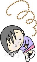 保健室向けお腹が痛い無料イラストお試しフリー素材(カット)