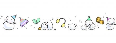 保健室向け横長 冬無料イラストお試しフリー素材(カット)