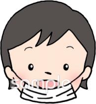 保健室向け間違ったマスクのつけ方無料イラストお試しフリー素材(カット)