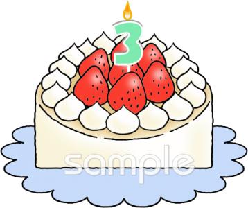 保健室向けケーキ 数字キャンドル無料イラストお試しフリー素材(カット)