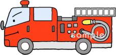 保健室向け消防車無料イラストお試しフリー素材(カット)