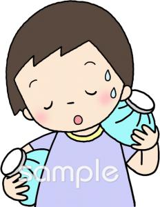 保健室向け暑い 体を冷やす無料イラストお試しフリー素材(カット)