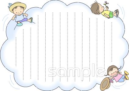 保健室向けお手紙用紙 子ども 夏無料イラストお試しフリー素材(カット)