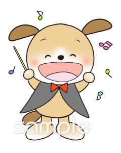 保健室向け演奏会 指揮無料イラストお試しフリー素材(カット)