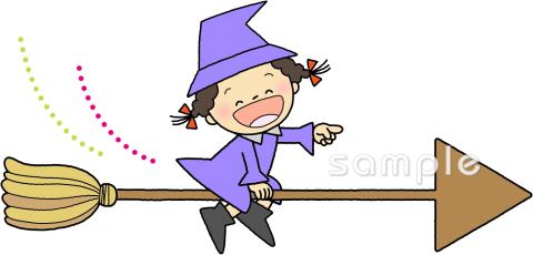 保健室向け魔法使い 矢印無料イラストお試しフリー素材(カット)