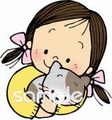 保健室向けだっこ無料イラストお試しフリー素材(カット)