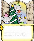 保健室向けクリスマスツリー 飾りつけ無料イラストお試しフリー素材(カット)