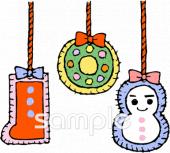 保健室向けクリスマスオーナメント無料イラストお試しフリー素材(カット)