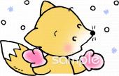 保健室向けきつね 手袋無料イラストお試しフリー素材(カット)