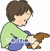 保健室向け着替え 靴下無料イラストお試しフリー素材(カット)