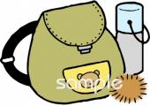保健室向け秋の遠足 リュック無料イラストお試しフリー素材(カット)