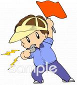 保健室向け審判 警告無料イラストお試しフリー素材(カット)