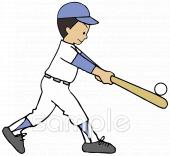 保健室向け野球 ノック無料イラストお試しフリー素材(カット)