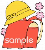 保健室向けランドセル 初登校無料イラストお試しフリー素材(カット)