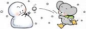 保健室向け雪合戦 雪だるま無料イラストお試しフリー素材(カット)