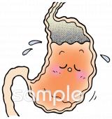 保健室向けストレス 胃痛無料イラストお試しフリー素材(カット)