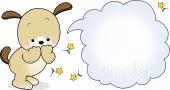 保健室向けフキダシ 犬無料イラストお試しフリー素材(カット)