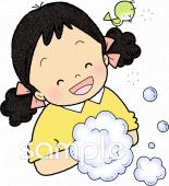 保健室向け手を洗う 女の子無料イラストお試しフリー素材(カット)