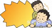 保健室向け二人乗り禁止無料イラストお試しフリー素材(カット)