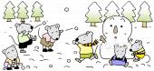 保健室向け雪遊び無料イラストお試しフリー素材(カット)