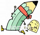 保健室向け消しゴム 鉛筆無料イラストお試しフリー素材(カット)