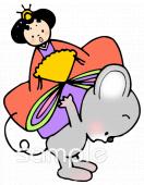 保健室向けねずみ お雛様無料イラストお試しフリー素材(カット)