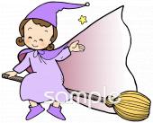 保健室向け魔女 ホウキ無料イラストお試しフリー素材(カット)