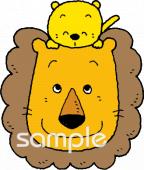 保健室向け親子 ライオン無料イラストお試しフリー素材(カット)