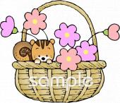 保健室向けフラワーバスケット無料イラストお試しフリー素材(カット)